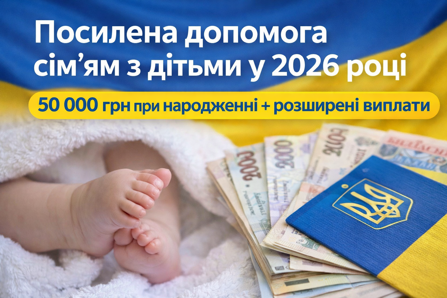 50 тис грн при народженні дитини: що покращили у 2026 році